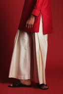 Scarlet Silk Men's Pleated Placket Kurta