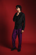 Charcoal Silk Men's Drape Shirt