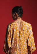 Wild Lilies Silk Women's Gathered Kaftan Dress