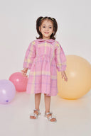 Cassata Linen Girls Peter Pan Collar Dress - Sale