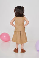 Husk Girls Band Collar Top And Gathered Skirt Set