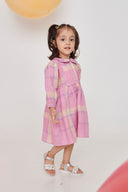 Cassata Linen Girls Peter Pan Collar Dress