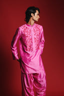 Gulabi Silk Embroidered Men's Band Collar Kurta Set