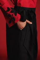Scarlet Silk Embroidered Women's Wide Cuff Shirt