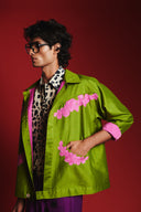 Fern Silk Embroidered Men's Applique Jacket