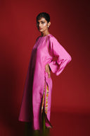 Gulabi Silk Embroidered Women's Kimono Kurta