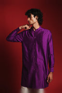 Jamun Silk Men's Pleated Placket Kurta