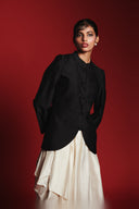 Charcoal Silk Women's Mandarin Jacket