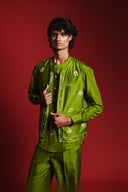 Fern Silk Men's Band Collar Shirt