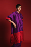 Jamun Silk Women's Collared Dolman Kurta