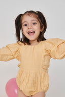 Butterscotch Linen Girls Romper