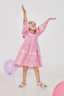 Cassata Linen Girls Peter Pan Collar Dress
