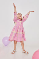 Cassata Linen Girls Peter Pan Collar Dress - Sale