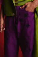 Jamun Silk Embroidered Men's Panelled Pants
