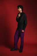 Charcoal Silk Men's Drape Shirt