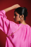 Gulabi Silk Embroidered Women's Kimono Kurta