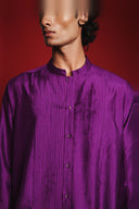 Jamun Silk Men's Pleated Placket Kurta