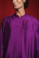 Jamun Silk Men's Pleated Placket Kurta Set