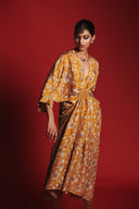 Wild Lilies Silk Women's Gathered Kaftan Dress