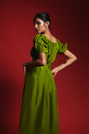 Fern Silk Women's Puff Sleeve Maxi Dress