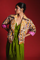 Wild Lilies Silk Women's Frayed Bolero Jacket