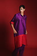 Jamun Silk Women's Collared Dolman Kurta