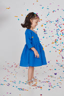 Santorini Linen Girls Wrap Tie Dress