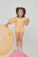 Butterscotch Linen Girls Romper