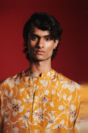 Wild Lilies Silk Men's Classic Kurta