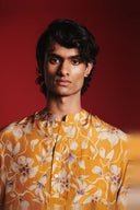 Wild Lilies Silk Men's Classic Kurta