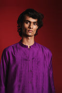 Jamun Silk Men's Pleated Placket Kurta