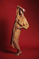 Wild Lilies Silk Women's Gathered Kaftan Dress