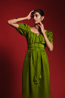 Fern Silk Women's Puff Sleeve Maxi Dress