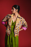 Wild Lilies Silk Women's Frayed Bolero Jacket