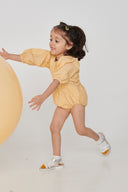 Butterscotch Linen Girls Romper