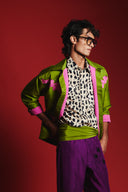 Fern Silk Embroidered Men's Applique Jacket