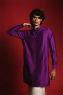 Jamun Silk Men's Pleated Placket Kurta