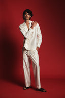 Pearl Silk Men's Shawl Collar Shirt