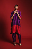Jamun Silk Women's Collared Dolman Kurta