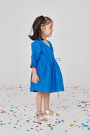 Santorini Linen Girls Wrap Tie Dress