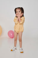 Butterscotch Linen Girls Romper