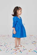 Santorini Linen Girls Wrap Tie Dress - Sale