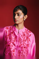 Gulabi Silk Embroidered Women's Mandarin Top