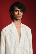 Pearl Silk Men's Shawl Collar Shirt