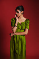 Fern Silk Women's Puff Sleeve Maxi Dress
