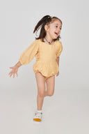 Butterscotch Linen Girls Romper