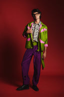 Fern Silk Embroidered Men's Applique Jacket