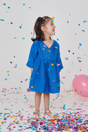 Santorini Linen Girls Wrap Tie Dress