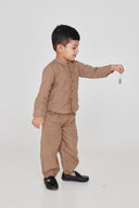 Mousse Linen Boys Band Collar Shirt