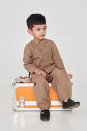 Mousse Linen Boys Band Collar Shirt